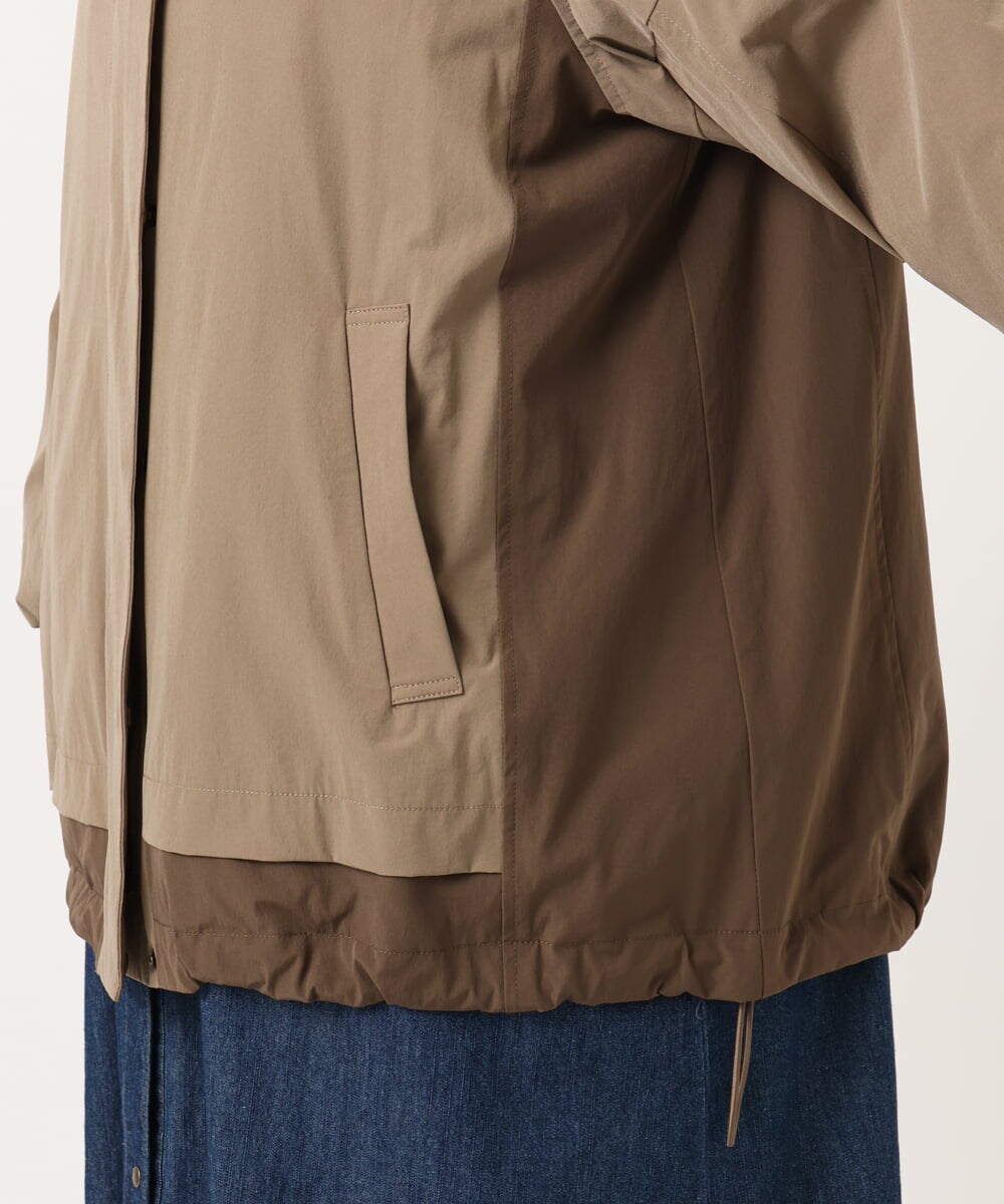 OLJKA01189 eur3(エウルキューブ) 【大きいサイズ】バイカラーフーディーブルゾン ベージュ(82)