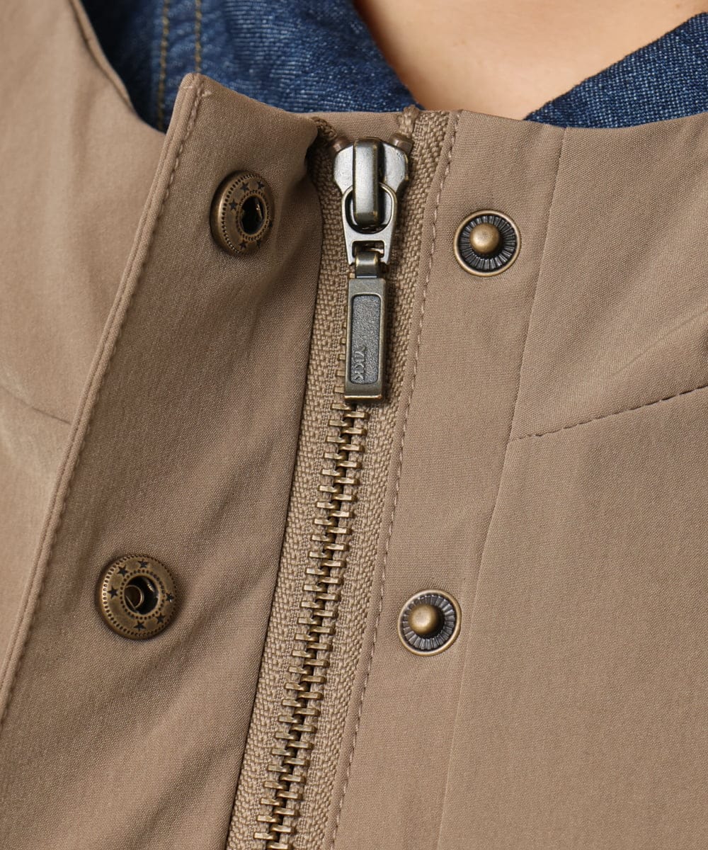 OLJKA01189 eur3(エウルキューブ) 【大きいサイズ】バイカラーフーディーブルゾン ベージュ(82)