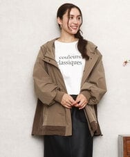 OLJKA01189 eur3(エウルキューブ) 【大きいサイズ】バイカラーフーディーブルゾン ベージュ(82)