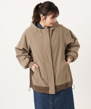 OLJKA01189 eur3(エウルキューブ) 【大きいサイズ】バイカラーフーディーブルゾン ベージュ(82)