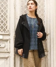 OLJKA01189 eur3(エウルキューブ) 【大きいサイズ】バイカラーフーディーブルゾン ブラック(94)