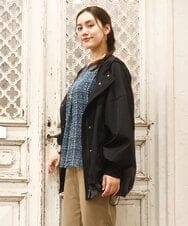 OLJKA01189 eur3(エウルキューブ) 【大きいサイズ】バイカラーフーディーブルゾン ブラック(94)