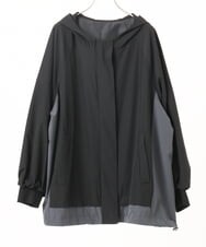 OLJKA01189 eur3(エウルキューブ) 【大きいサイズ】バイカラーフーディーブルゾン ブラック(94)