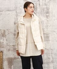 OLJKA02239 eur3(エウルキューブ) 【大きいサイズ】フーディー風ダウンベスト アイボリー(80)