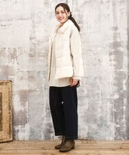 OLJKA02239 eur3(エウルキューブ) 【大きいサイズ】フーディー風ダウンベスト アイボリー(80)