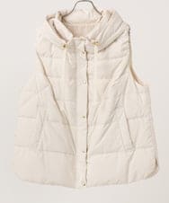 OLJKA02239 eur3(エウルキューブ) 【大きいサイズ】フーディー風ダウンベスト アイボリー(80)