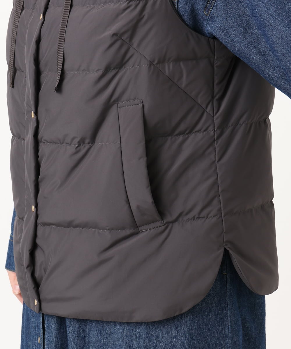 OLJKA02239 eur3(エウルキューブ) 【大きいサイズ】フーディー風ダウンベスト ダークグレー(93)