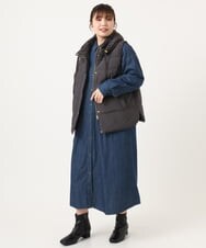 OLJKA02239 eur3(エウルキューブ) 【大きいサイズ】フーディー風ダウンベスト ダークグレー(93)