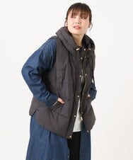 OLJKA02239 eur3(エウルキューブ) 【大きいサイズ】フーディー風ダウンベスト ダークグレー(93)