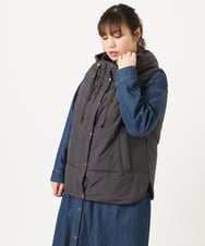 OLJKA02239 eur3(エウルキューブ) 【大きいサイズ】フーディー風ダウンベスト ダークグレー(93)