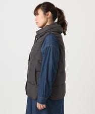 OLJKA02239 eur3(エウルキューブ) 【大きいサイズ】フーディー風ダウンベスト ダークグレー(93)