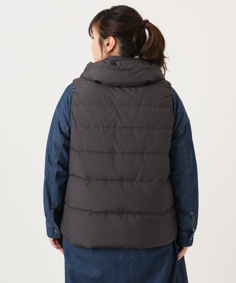 OLJKA02239 eur3(エウルキューブ) 【大きいサイズ】フーディー風ダウンベスト ダークグレー(93)