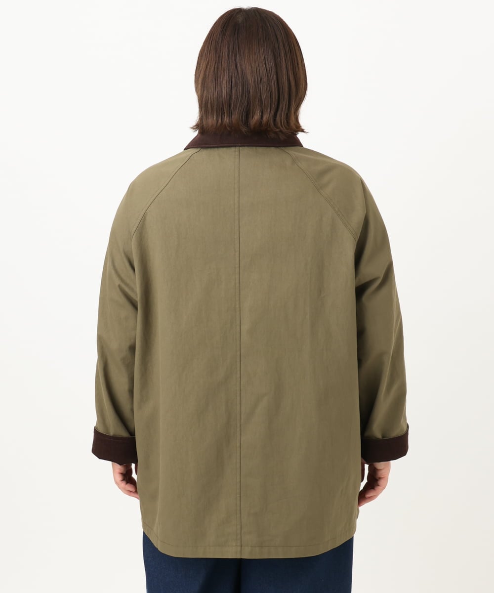 OLJKA05199 eur3(エウルキューブ) 【大きいサイズ】ステンカラーワークジャケット カーキ(36)