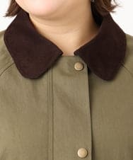 OLJKA05199 eur3(エウルキューブ) 【大きいサイズ】ステンカラーワークジャケット カーキ(36)