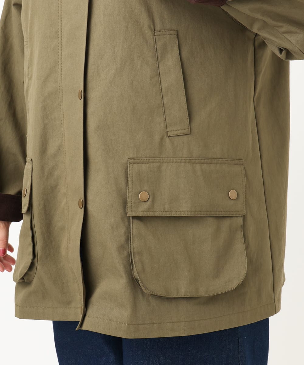 OLJKA05199 eur3(エウルキューブ) 【大きいサイズ】ステンカラーワークジャケット カーキ(36)