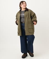 OLJKA05199 eur3(エウルキューブ) 【大きいサイズ】ステンカラーワークジャケット カーキ(36)