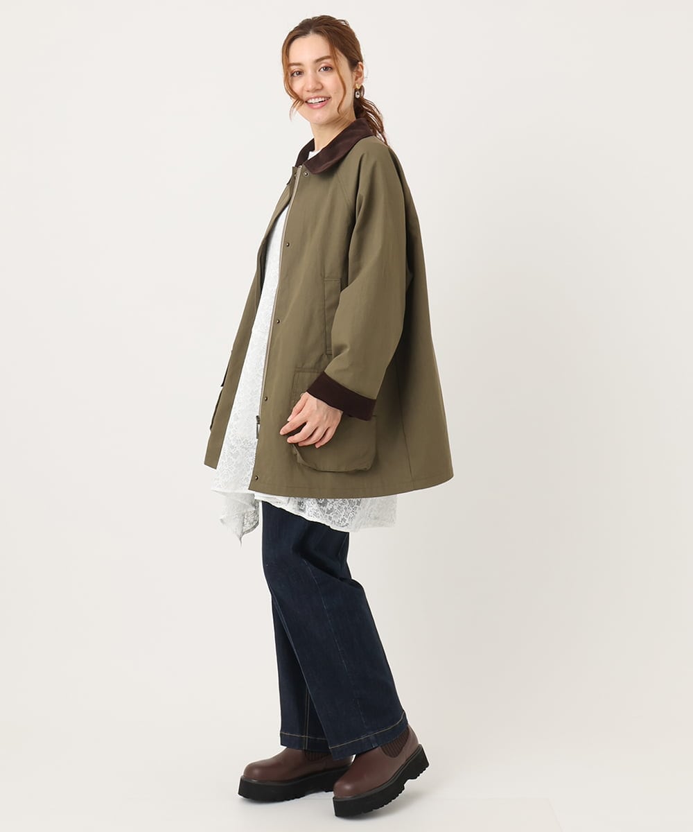 OLJKA05199 eur3(エウルキューブ) 【大きいサイズ】ステンカラーワークジャケット カーキ(36)
