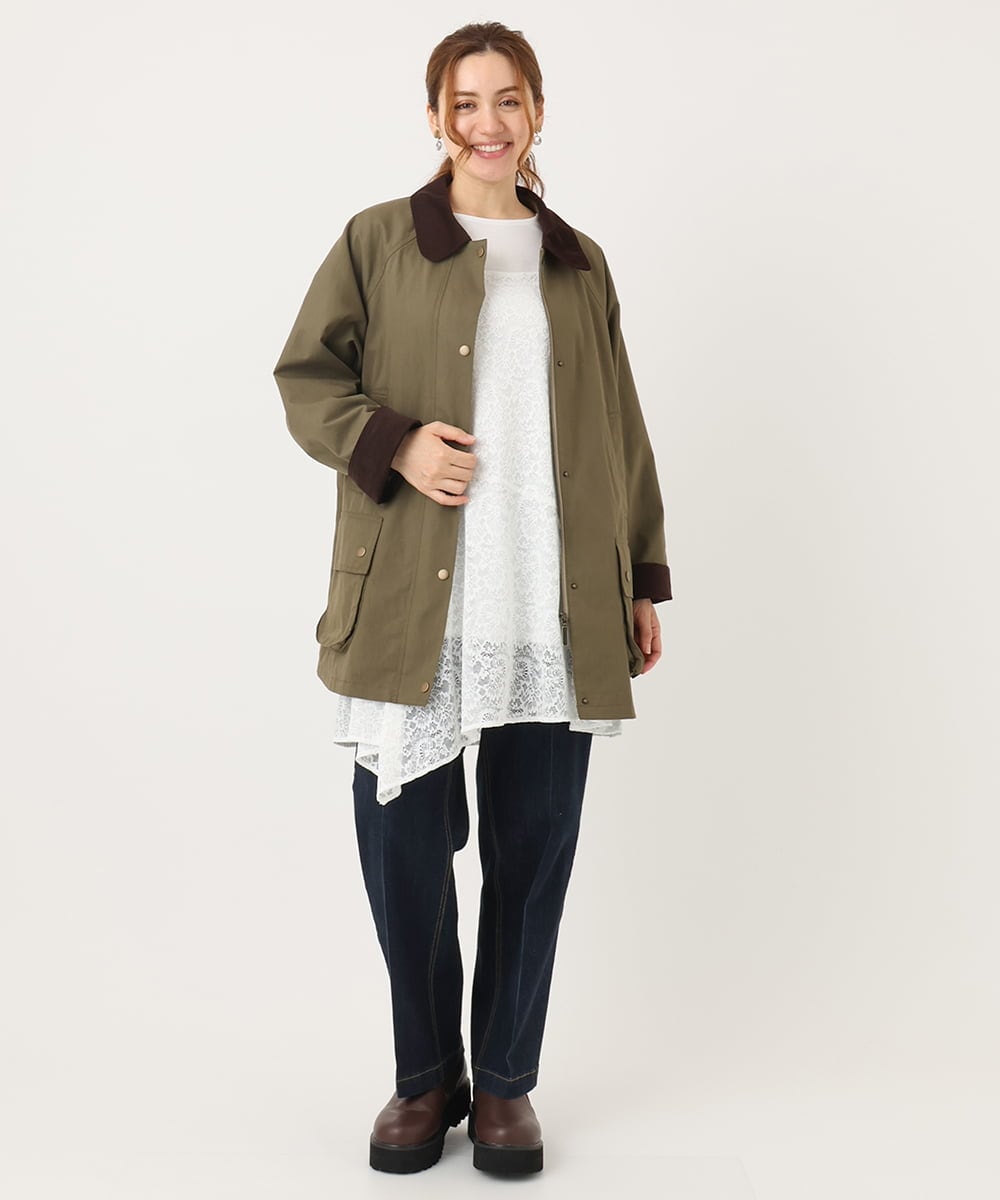 OLJKA05199 eur3(エウルキューブ) 【大きいサイズ】ステンカラーワークジャケット カーキ(36)