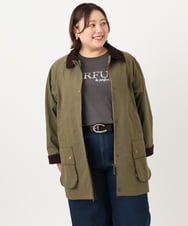 OLJKA05199 eur3(エウルキューブ) 【大きいサイズ】ステンカラーワークジャケット カーキ(36)