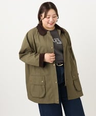 OLJKA05199 eur3(エウルキューブ) 【大きいサイズ】ステンカラーワークジャケット カーキ(36)