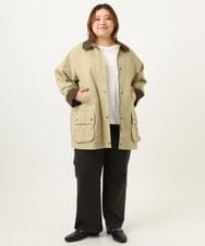 OLJKA05199 eur3(エウルキューブ) 【大きいサイズ】ステンカラーワークジャケット ベージュ(82)