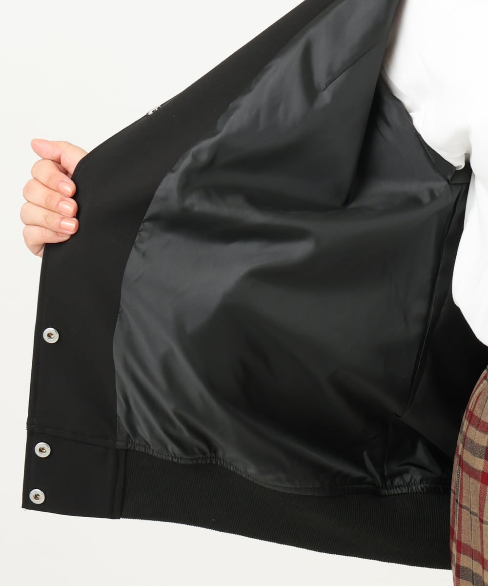 OLJKA06179 eur3(エウルキューブ) 【大きいサイズ】バーシティジャケット ブラック(94)