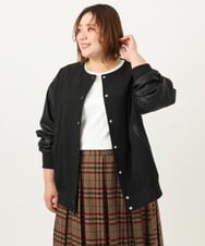 OLJKA06179 eur3(エウルキューブ) 【大きいサイズ】バーシティジャケット ブラック(94)