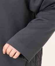 OLJKD02149 eur3(エウルキューブ) 【大きいサイズ】ノーカラーキルトコンビジャケット ダークグレー