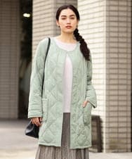 OLJKP03160 eur3(エウルキューブ) 【大きいサイズ】ライトダウンロングコート ライトグリーン(30)