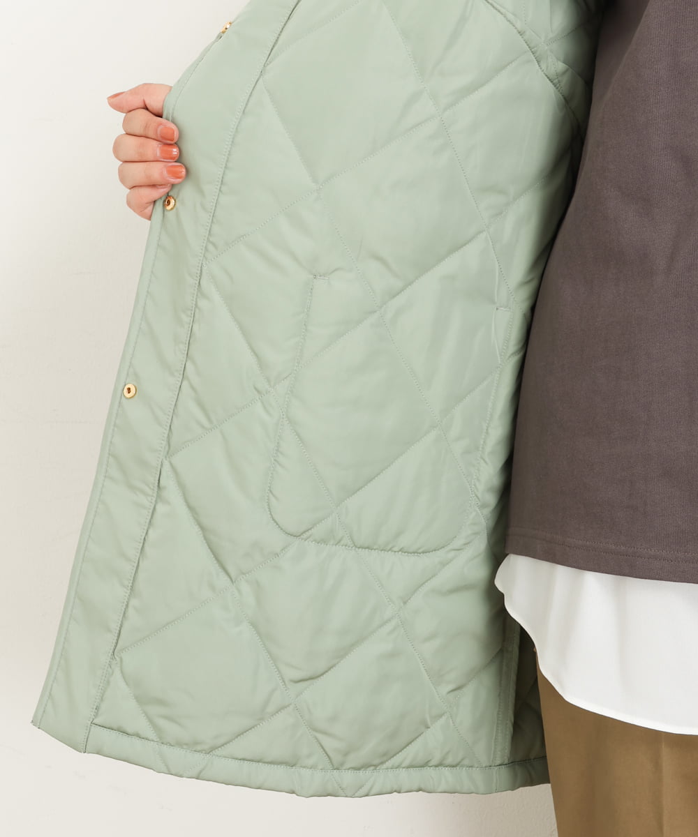 OLJKP03160 eur3(エウルキューブ) 【大きいサイズ】ライトダウンロングコート ライトグリーン(30)
