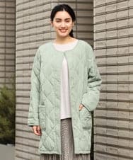 OLJKP03160 eur3(エウルキューブ) 【大きいサイズ】ライトダウンロングコート ライトグリーン(30)