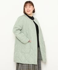 OLJKP03160 eur3(エウルキューブ) 【大きいサイズ】ライトダウンロングコート ライトグリーン(30)