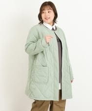 OLJKP03160 eur3(エウルキューブ) 【大きいサイズ】ライトダウンロングコート ライトグリーン(30)