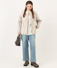 OLJLA07199 eur3(エウルキューブ) 【大きいサイズ】キルティングコンビブルゾン ベージュ(82)