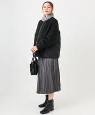 OLJLA07199 eur3(エウルキューブ) 【大きいサイズ】キルティングコンビブルゾン ブラック(94)