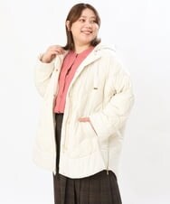 OLJLS02269 eur3(エウルキューブ) 【大きいサイズ】ライトダウンポンチョ アイボリー(80)