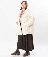 OLJLS02269 eur3(エウルキューブ) 【大きいサイズ】ライトダウンポンチョ アイボリー(80)