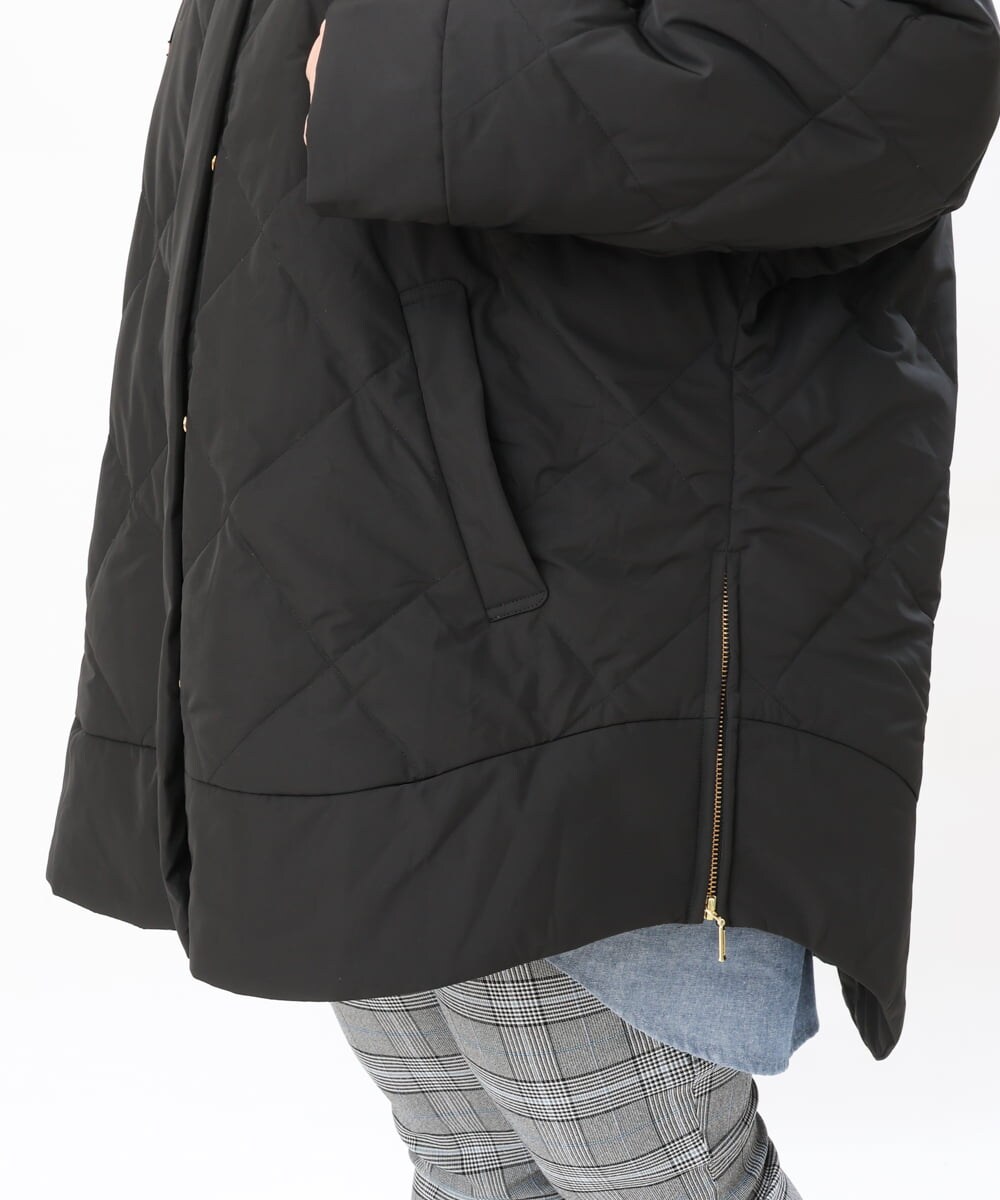 OLJLS02269 eur3(エウルキューブ) 【大きいサイズ】ライトダウンポンチョ ブラック(94)
