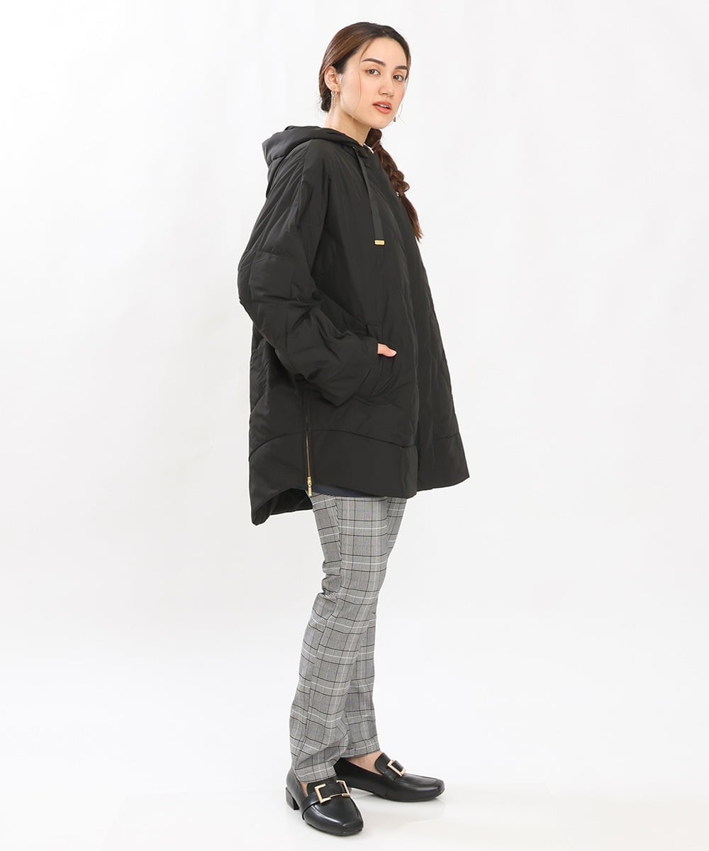 OLJLS02269 eur3(エウルキューブ) 【大きいサイズ】ライトダウンポンチョ ブラック(94)