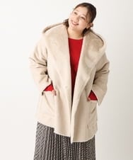OLJLS08239 eur3(エウルキューブ) 【大きいサイズ】もこもこフェイクムートン ベージュ(82)