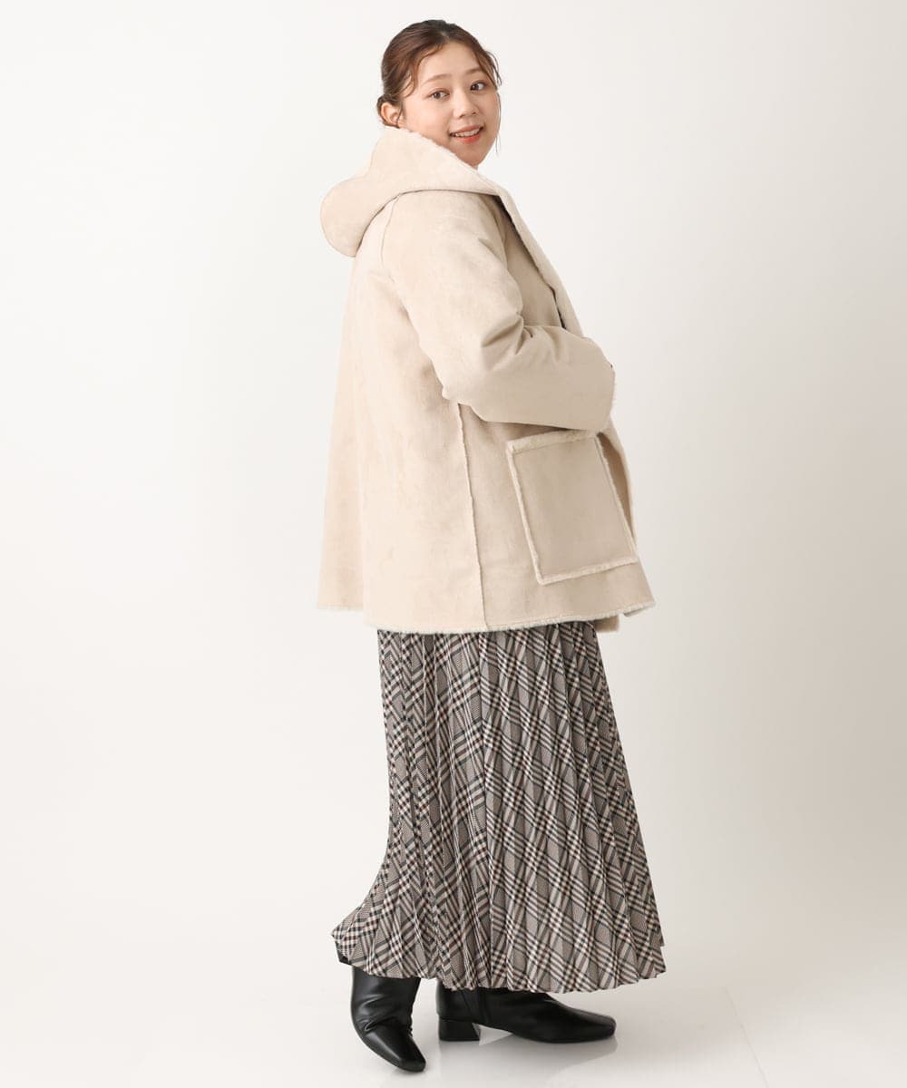 OLJLS08239 eur3(エウルキューブ) 【大きいサイズ】もこもこフェイクムートン ベージュ(82)
