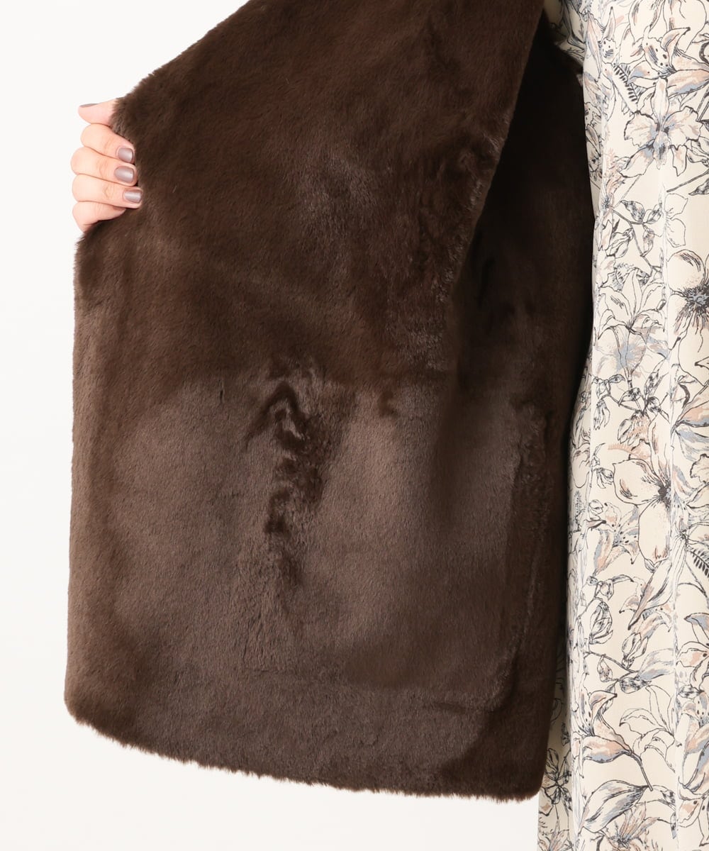OLJLS08239 eur3(エウルキューブ) 【大きいサイズ】もこもこフェイクムートン ダークブラウン(87)