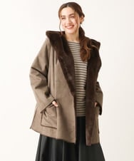 OLJLS08239 eur3(エウルキューブ) 【大きいサイズ】もこもこフェイクムートン ダークブラウン(87)