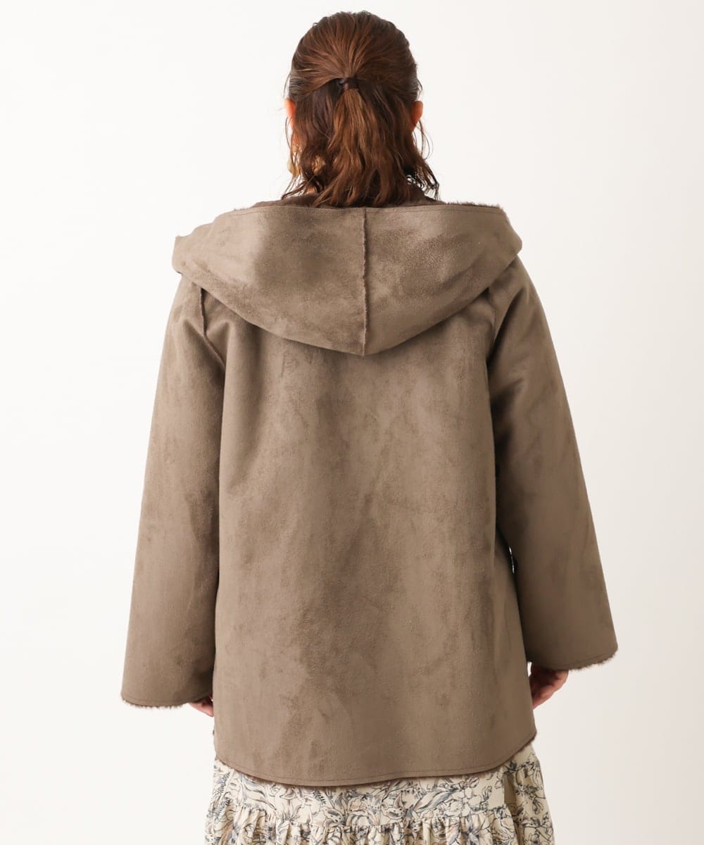 OLJLS08239 eur3(エウルキューブ) 【大きいサイズ】もこもこフェイクムートン ダークブラウン(87)