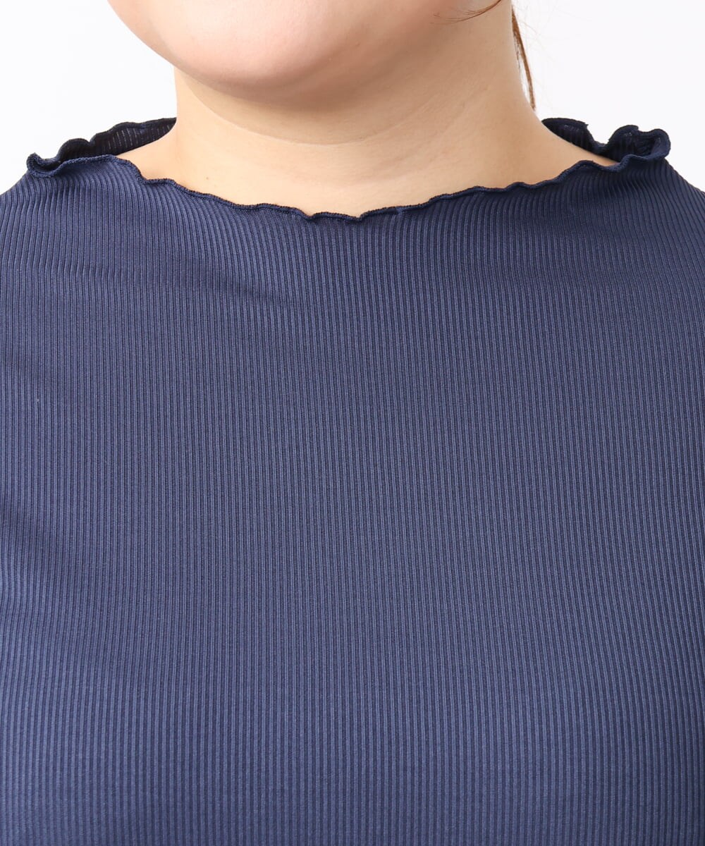 OLKAA06054 eur3(エウルキューブ) 【大きいサイズ】メローリブトップス ネイビー(57)