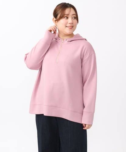OLKAA24079 eur3 【大きいサイズ/a.v.v×eur3】ハーフジップダンボールフーディー