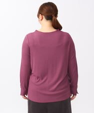 OLKAA27069 eur3(エウルキューブ) 【大きいサイズ】リブジャージー袖ボタンカットソー ワイン(77)