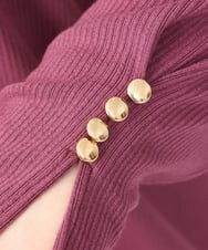 OLKAA27069 eur3(エウルキューブ) 【大きいサイズ】リブジャージー袖ボタンカットソー ワイン(77)