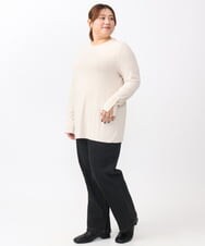 OLKAA27069 eur3(エウルキューブ) 【大きいサイズ】リブジャージー袖ボタンカットソー ベージュ(82)