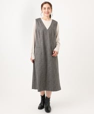 OLKAA27069 eur3(エウルキューブ) 【大きいサイズ】リブジャージー袖ボタンカットソー ベージュ(82)